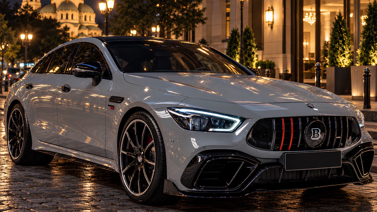Mercedes-AMG GT 63 S Brabus 800 2020 gris clair — EVO LUXURY Fleet, réservée